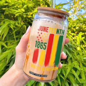 Juneteenth Rooted In Freedom 1865 Glass Can African American Pride