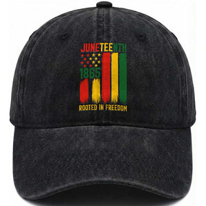 Juneteenth Rooted In Freedom 1865 Washed Cotton Baseball Cap African American Pride TS12 Print Your Wear
