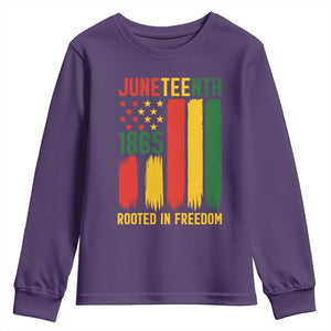 Juneteenth Rooted In Freedom 1865 Youth Sweatshirt African American Pride TS12 Purple Print Your Wear