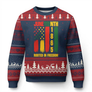 Juneteenth 1865 Freedom Pride Ugly Christmas Sweater African American Heritage Graphic TS12 Navy Red Print Your Wear