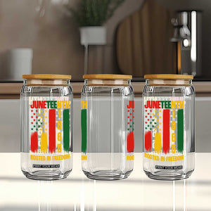 Juneteenth 1865 Freedom Pride Glass Can African American Heritage Graphic TS12 Print Your Wear