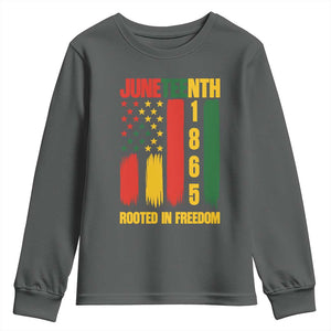 Juneteenth 1865 Freedom Pride Youth Sweatshirt African American Heritage Graphic TS12 Dark Heather Print Your Wear