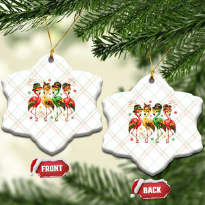 Funny Juneteenth Flamingos Squad Ceramic Ornament African American Heritage