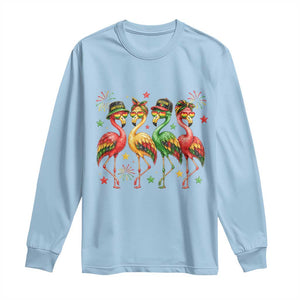 Funny Juneteenth Flamingos Squad Long Sleeve Shirt African American Heritage