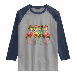 Funny Juneteenth Flamingos Squad Raglan Shirt African American Heritage TS12 Sport Gray Navy Print Your Wear