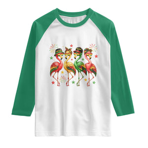 Funny Juneteenth Flamingos Squad Raglan Shirt African American Heritage TS12 White Kelly Green Print Your Wear