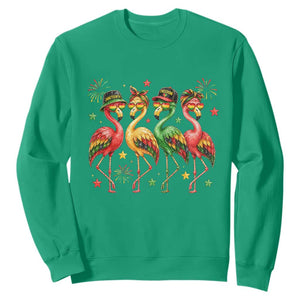 Funny Juneteenth Flamingos Squad Sweatshirt African American Heritage TS12 Irish Green Print Your Wear