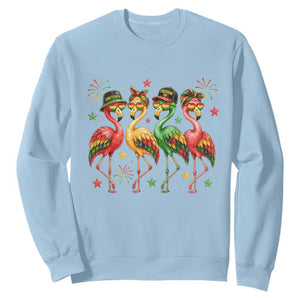 Funny Juneteenth Flamingos Squad Sweatshirt African American Heritage TS12 Light Blue Print Your Wear