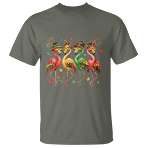Funny Juneteenth Flamingos Squad T Shirt African American Heritage TS12 Military Green Print Your Wear