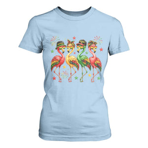 Funny Juneteenth Flamingos Squad T Shirt For Women African American Heritage TS12 Light Blue Print Your Wear