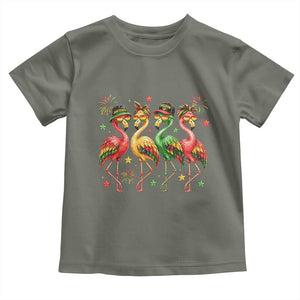 Funny Juneteenth Flamingos Squad Toddler T Shirt African American Heritage TS12 Military Green Print Your Wear