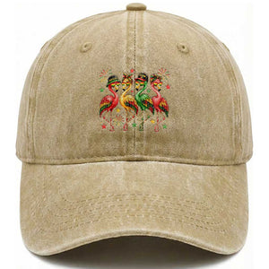 Funny Juneteenth Flamingos Squad Washed Cotton Baseball Cap African American Heritage TS12 Print Your Wear