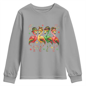 Funny Juneteenth Flamingos Squad Youth Sweatshirt African American Heritage TS12 Sport Gray Print Your Wear