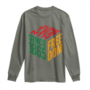 Juneteenth 1865 Freedom Long Sleeve Shirt African American Pride TS12 Military Green Print Your Wear
