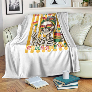 Skeleton Juneteenth Freedom Throw Blanket African American Pride Gift