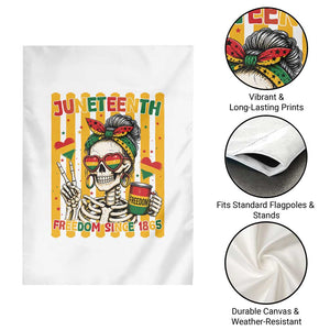 Skeleton Juneteenth Freedom Garden Flag African American Pride Gift