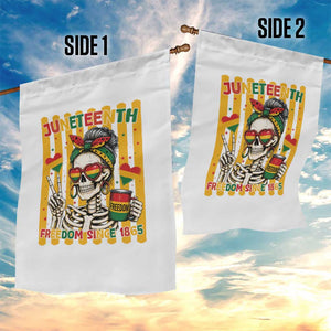 Skeleton Juneteenth Freedom Garden Flag African American Pride Gift
