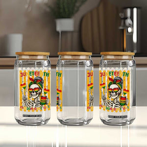 Skeleton Juneteenth Freedom Glass Can African American Pride Gift TS12 Print Your Wear