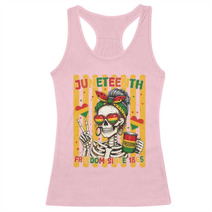 Skeleton Juneteenth Freedom Racerback Tank Top African American Pride Gift