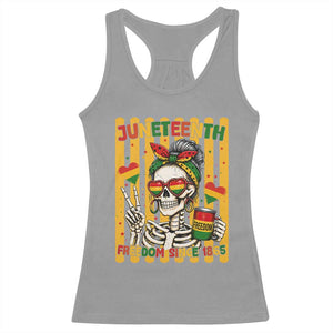 Skeleton Juneteenth Freedom Racerback Tank Top African American Pride Gift