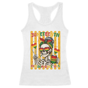 Skeleton Juneteenth Freedom Racerback Tank Top African American Pride Gift
