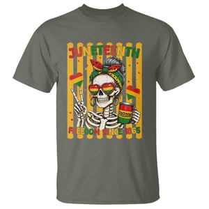 Skeleton Juneteenth Freedom T Shirt African American Pride Gift TS12 Military Green Print Your Wear