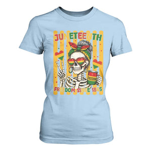 Skeleton Juneteenth Freedom T Shirt For Women African American Pride Gift TS12 Light Blue Print Your Wear