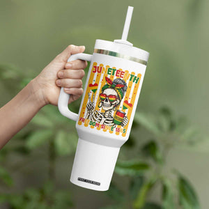 Skeleton Juneteenth Freedom Tumbler With Handle African American Pride Gift