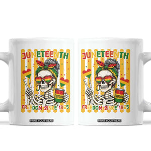 Skeleton Juneteenth Freedom Coffee Mug African American Pride Gift