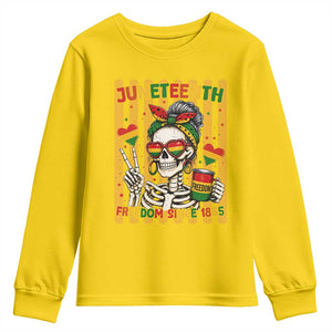 Skeleton Juneteenth Freedom Youth Sweatshirt African American Pride Gift