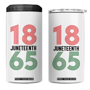 Vintage Juneteenth 1865 4 in 1 Can Cooler Tumbler Retro Striped Number Graphic TS12 One Size: 16 oz White Print Your Wear