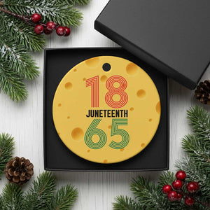 Vintage Juneteenth 1865 Ceramic Ornament Retro Striped Number Graphic TS12 1pc Yellow Cheese Print Your Wear