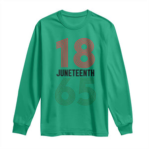 Vintage Juneteenth 1865 Long Sleeve Shirt Retro Striped Number Graphic TS12 Irish Green Print Your Wear