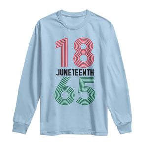 Vintage Juneteenth 1865 Long Sleeve Shirt Retro Striped Number Graphic TS12 Light Blue Print Your Wear