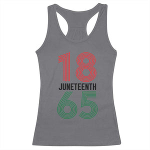 Vintage Juneteenth 1865 Racerback Tank Top Retro Striped Number Graphic