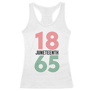 Vintage Juneteenth 1865 Racerback Tank Top Retro Striped Number Graphic