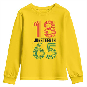 Vintage Juneteenth 1865 Youth Sweatshirt Retro Striped Number Graphic