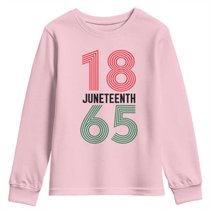 Vintage Juneteenth 1865 Youth Sweatshirt Retro Striped Number Graphic