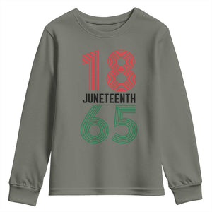 Vintage Juneteenth 1865 Youth Sweatshirt Retro Striped Number Graphic