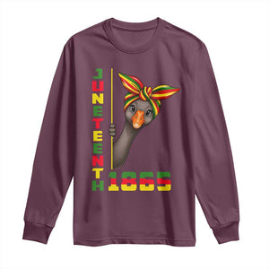 Funny Juneteenth Goose Long Sleeve Shirt African American Pride Gift TS12 Maroon Print Your Wear