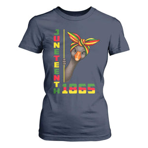 Funny Juneteenth Goose T Shirt For Women African American Pride Gift TS12 Navy Print Your Wear