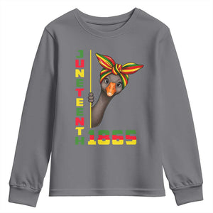 Funny Juneteenth Goose Youth Sweatshirt African American Pride Gift TS12 Charcoal Print Your Wear