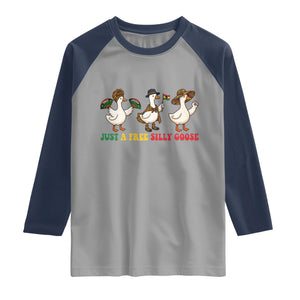 Funny Just A Free Silly Goose Raglan Shirt Juneteenth Freedom Day