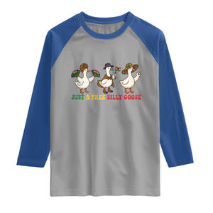 Funny Just A Free Silly Goose Raglan Shirt Juneteenth Freedom Day