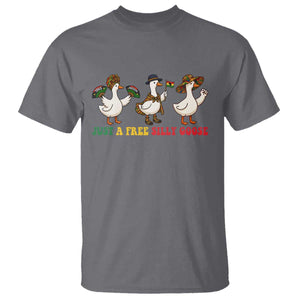 Funny Just A Free Silly Goose T Shirt Juneteenth Freedom Day TS12 Charcoal Print Your Wear