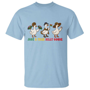 Funny Just A Free Silly Goose T Shirt Juneteenth Freedom Day TS12 Light Blue Print Your Wear