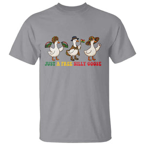 Funny Just A Free Silly Goose T Shirt Juneteenth Freedom Day TS12 Sport Gray Print Your Wear