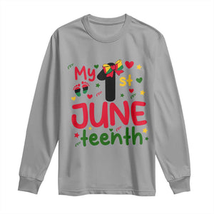 My First Juneteenth Long Sleeve Shirt African American Baby Freedom Day TS12 Sport Gray Print Your Wear
