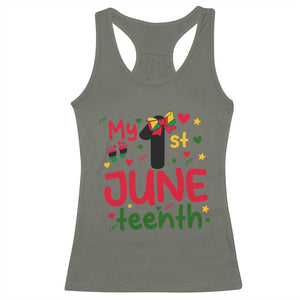 My First Juneteenth Racerback Tank Top African American Baby Freedom Day TS12 Military Green Print Your Wear