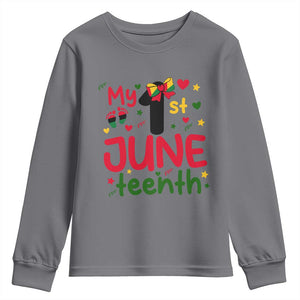 My First Juneteenth Youth Sweatshirt African American Baby Freedom Day TS12 Charcoal Print Your Wear